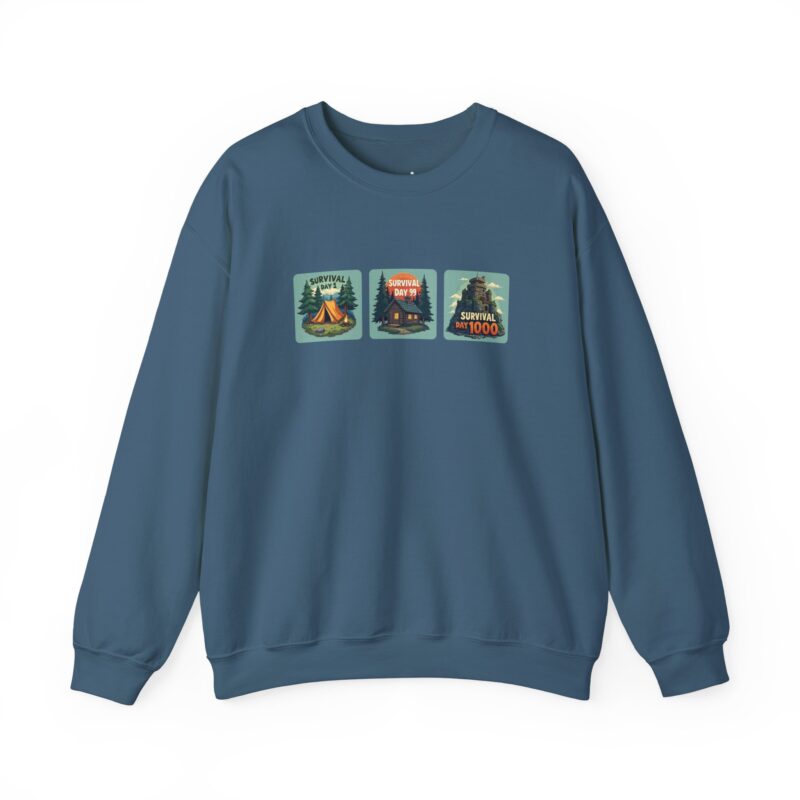 Blue sweatshirt with survival day graphics
