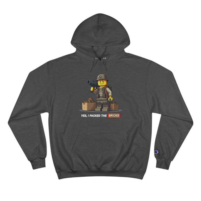 Hoodie with LEGO-themed adventure design.