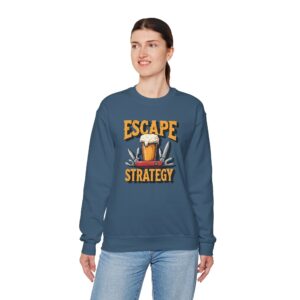 Sweatshirt with 'Escape Strategy' beer design
