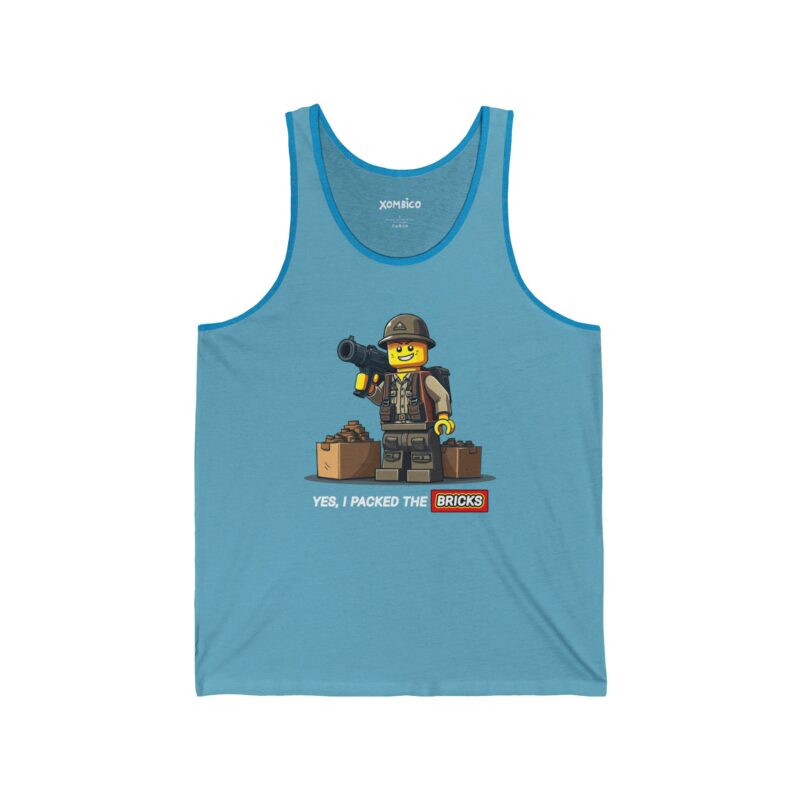 Tank top with LEGO figure and text design