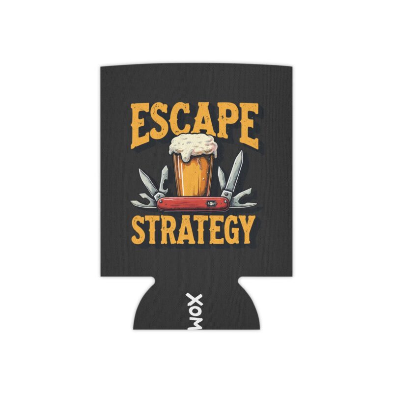 Escape strategy beer design on koozie