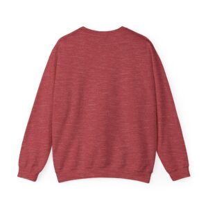 Back view of red sweatshirt