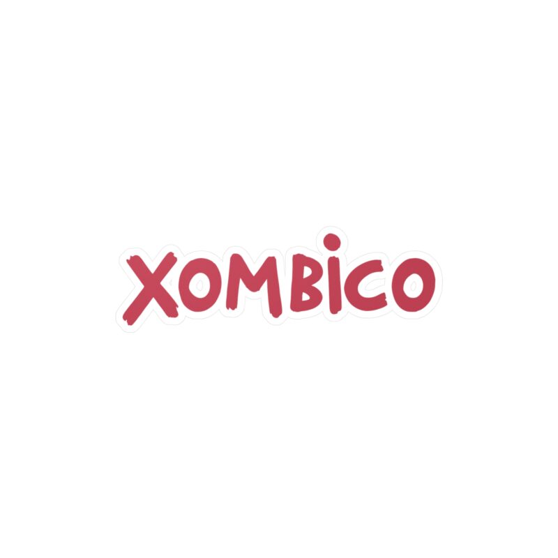 Xombico logo in red and white