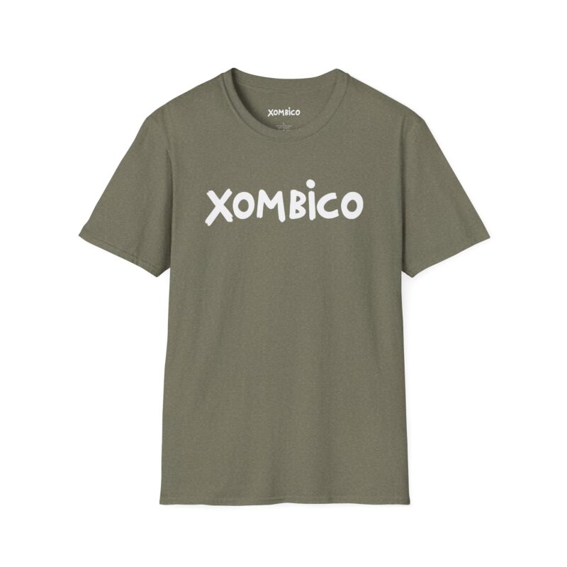 Olive green T-shirt with 'Xombico' logo