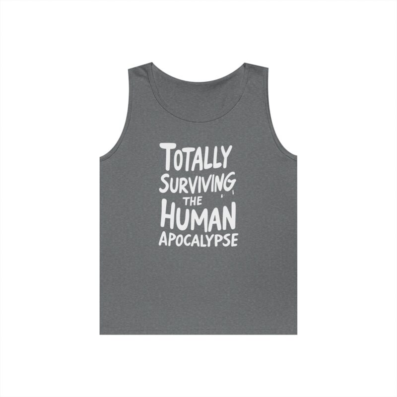 Tank top with 'surviving the apocalypse' text