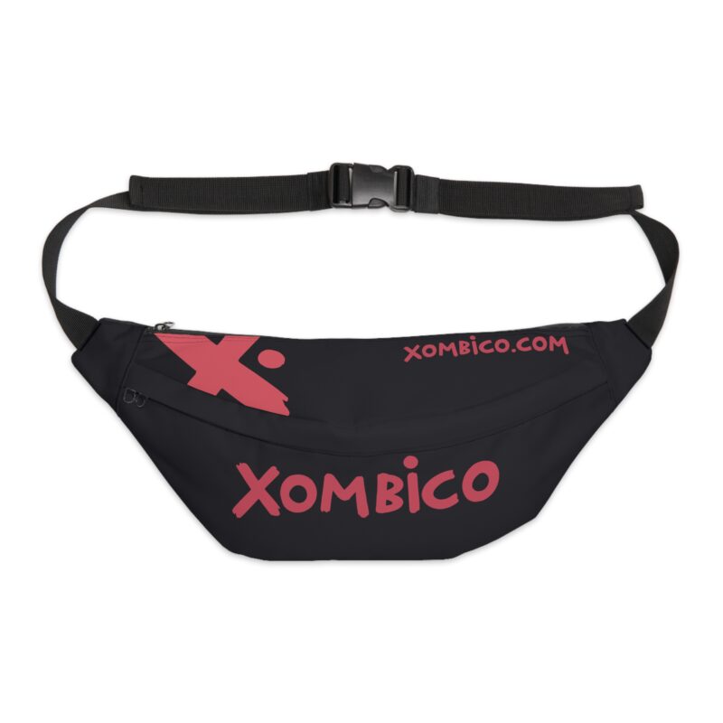 Black waist bag with red Xombico logo